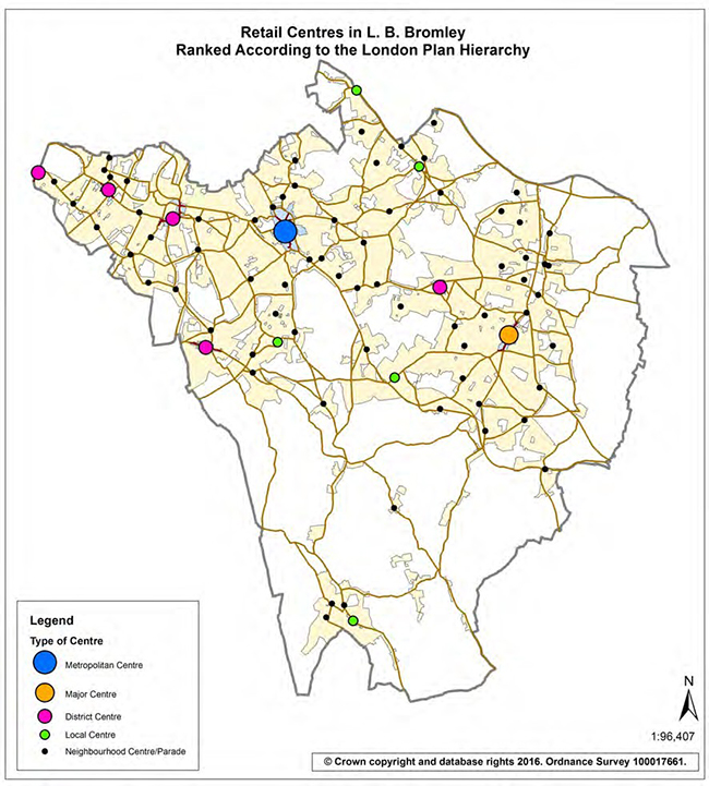 Map: Town Centre and Shopping Hierarchy