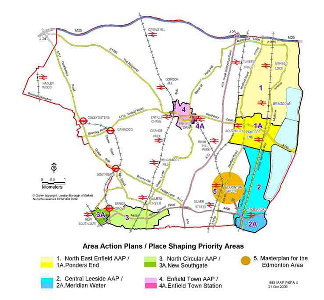 Map 9.1 Areas covered by Area Action Plans and Place Shaping Priority Areas within the Action Plan Areas