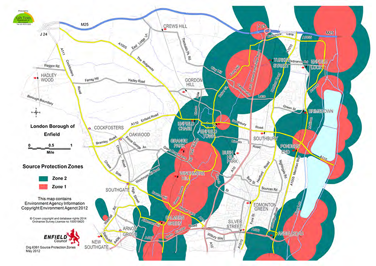 Map 15.4 Source Protection Zones