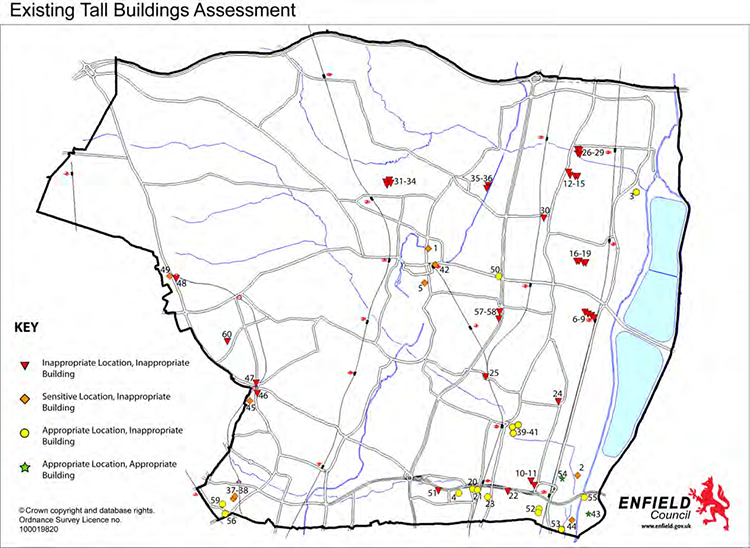 Map 15.5 Exsisting Tall Buildings