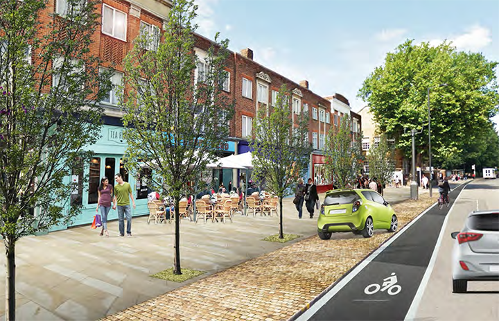 Illustration of how the central part of Enfield Highway could be improved
