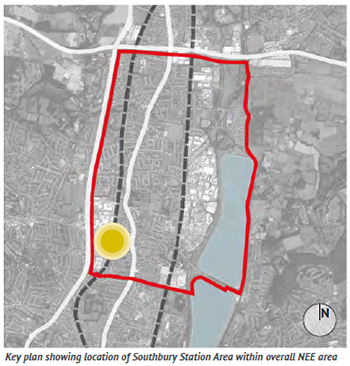 Key plan showing location of Southbury Station Area within overall NEE area