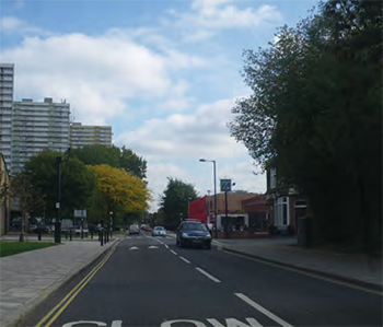 South Street: Looking east towards Ponders End Station